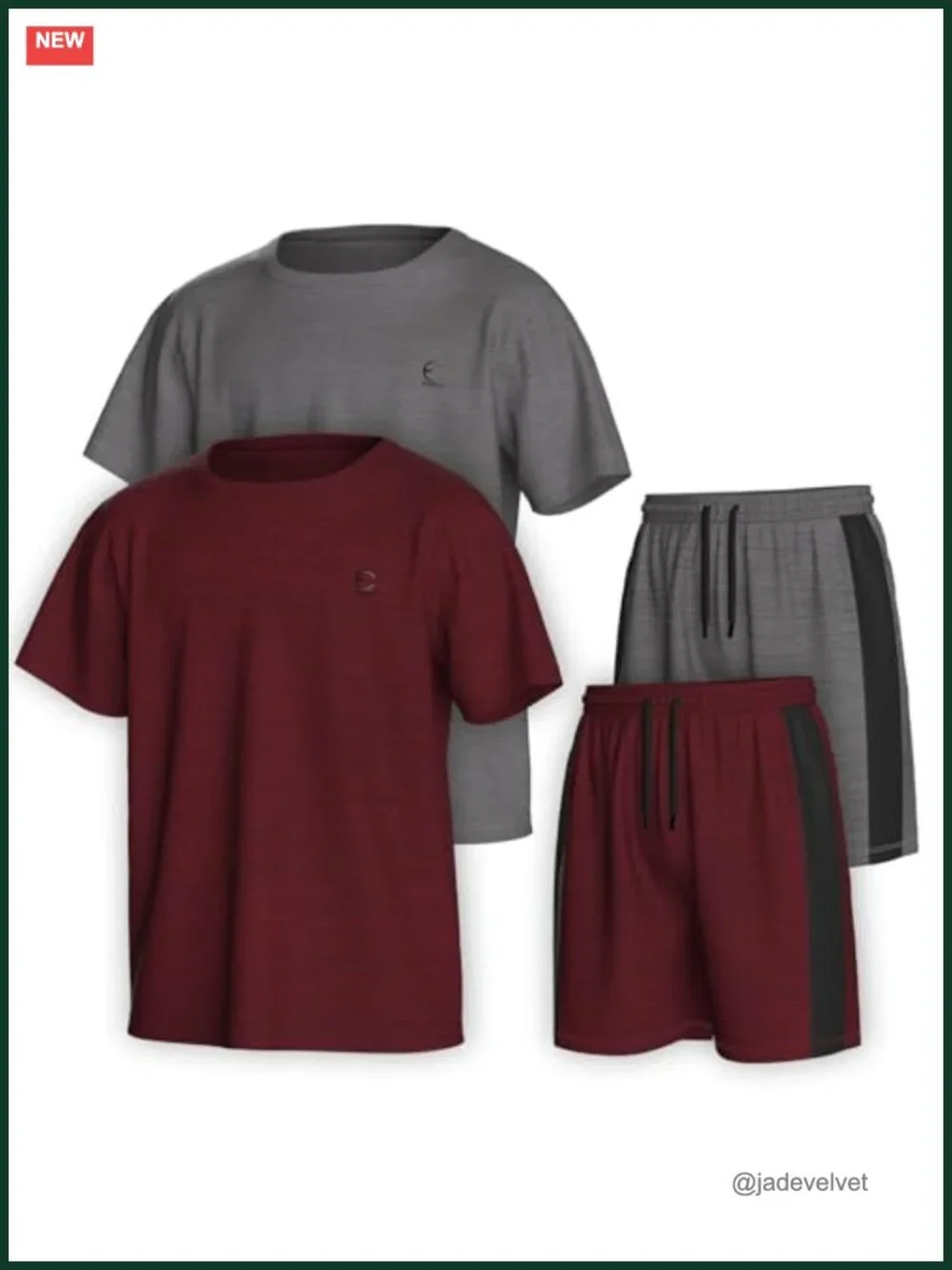 Boys Athletic Performance Crew Neck T-Shirt and Short Outfits 4-Piece Set